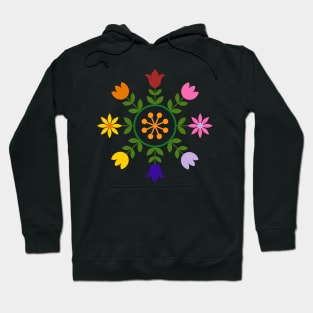 Scandinavian Style Flowers Wheel Hoodie